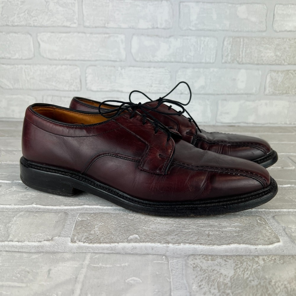 Allen Edmonds Hillcrest Oxford Shoes Mens 10 D Burgundy Leather Bicycle Toe 5974